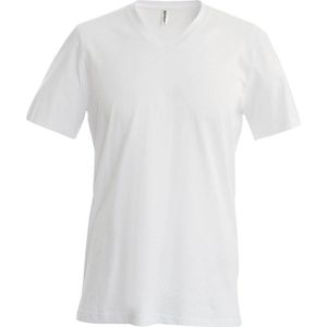 Kariban Heren Korte Mouw V Hals Slim Fit T-Shirt (Wit)