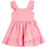 Volantkleid - Mini-lengte - Mouwloos - Dubbele Rij Knopen