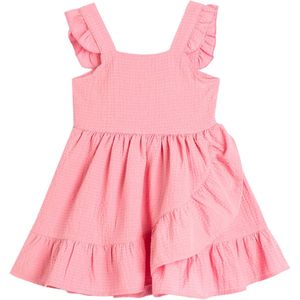 Volantkleid - Mini-lengte - Mouwloos - Dubbele Rij Knopen