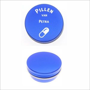 Pillen Blikje Met Naam Gravering - Petra