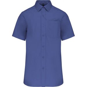 Overhemd Heren 4XL Kariban Korte mouw Cobalt Blue 100% Katoen