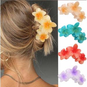 4-pack - Bloemblaadjesclips - Voor dik haar - Sterke hold bloemen strandaccessoires - Voor vrouwen en meisjes (kleurrijk)
