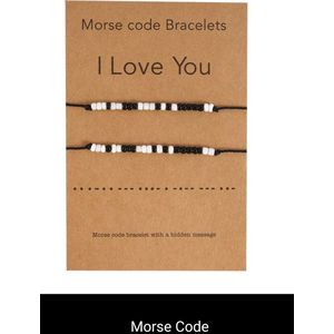 Set van 2 Morse Code Vriendschapsarmbanden - 'I Love You' - Verstelbaar & Unisex
