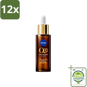 NIVEA - Gezichtsserum - Q10 Dubbele Werking Anti-Rimpel - Dubbele werking - Vermindert & voorkomt rimpels - 30 ml - Voordeelverpakking - 12 stuks - NIVEA Q10 serum - Anti-rimpel serum