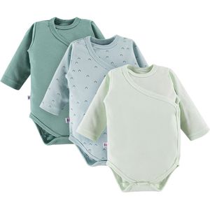 Eevi - Rompertjes - Basic Groen - Set van 3 - Maat 62 - 2 t/m 4 maanden