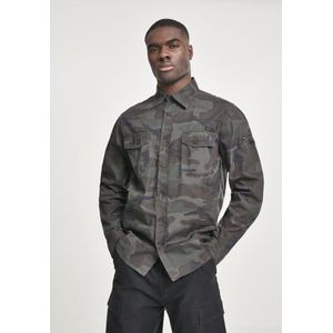 Brandit SlimFit Woodland Camo Shirt Heren