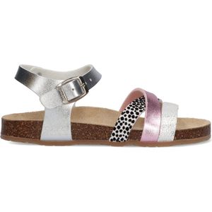 Braqeez Saar Spain Meisjes Sandalen - Zilver/Print/Roze - Imitatieleer - Gesp