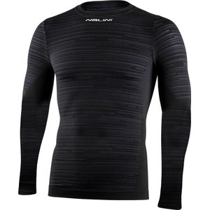 Nalini - Heren - Ondershirt Fietsen - Lange Mouwen - Thermo - Onderkleding Wielrennen - Zwart - NALINISEAMLESSLS - XS
