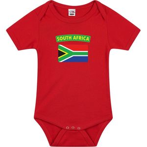 South-Africa baby rompertje met vlag rood jongens en meisjes - Kraamcadeau - Babykleding - Zuid-Afrika landen romper 80