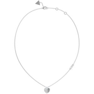 GUESS - Lovely Guess Necklace - Halsketting - Rhodium - Verstelbaar 40,6 cm - 45,6 cm
