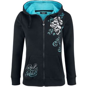 Rock Rebel by EMP Zwart-blauwe jas met capuchon - Dames - XXL