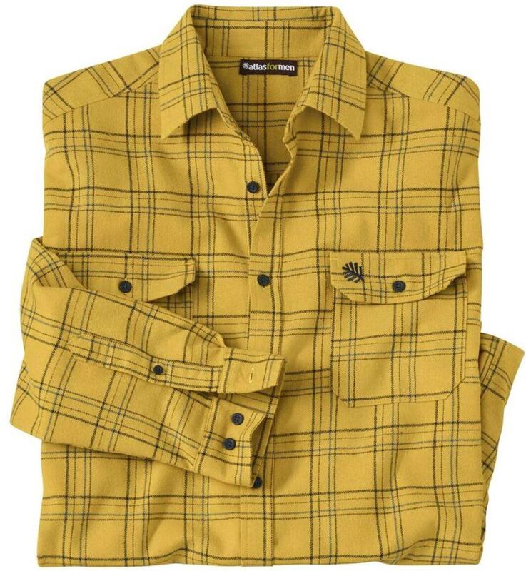 ATLAS FOR MEN - Flanellen geruit overhemd - Heren - Verkrijgbaar in grote maten - 5XL