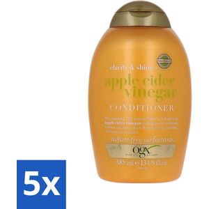 5 x OGX - Apple Cider Vinegar - Conditioner - Clarify + Shine - 385 ml - Apple Cider Vinegar Conditioner - Clarify + Shine - Haar Zuiveren - Haar Fris Maken - Haar Glansversterken