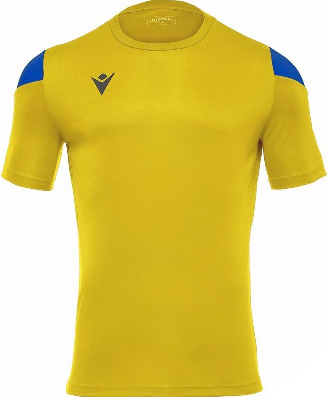 Macron - Polis Shirt - Korte Mouw - Geel / Zwart - Kinderen