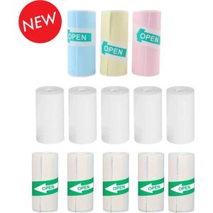 13 Rollen Sticker Pocket Printer Papier - Voor Mini Printer - Thermisch Papier-Kleurrijkpapier- stickerpapier Mini Printer - Navulling Mini Printer - Navulling Pocket Printer
