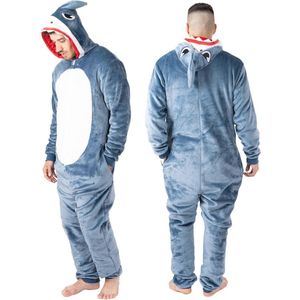 Unisex Halloween Onesie | Skelet en Haai Playsuit voor Volwassenen | Superzachte Fleece Jumpsuit