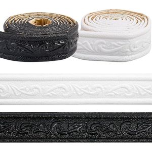3D Grens Kroon Molding Zelfklevend Behang 4.6mx4.5cm Wit Zwart Waterdicht Flexibel Plint Trim