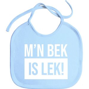 Slabbetjes - slabber - slab - baby - M'n bek is lek! - koordjes - stuks 1 - baby blauw