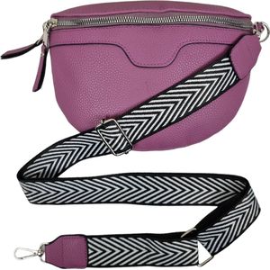 VIQRI - Tassen - Tassen dames - Crossbodytassen - Bumbag - Heuptas - Inclusief schouderriem - paars - festival - zilver - musthave