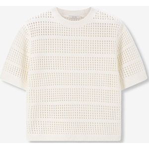 Sissy-Boy - Gebreide Trui - Wit - Korte Mouwen