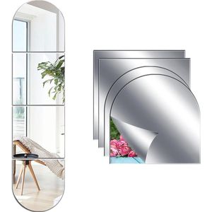 Acryl Zelfklevende Spiegel - Volledige Lengte - Stick On Spiegel Tegels - Wandspiegels Slaapkamers Woonkamer Hal - Thuis Dec