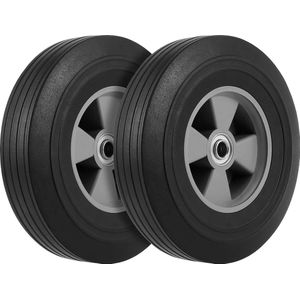 2 stuks 8 inch (205mm) effen rubberen banden, 5/8 inch asmaat handwielen vervangende banden voor slangkar, tuinkar, dollykar, 150kg laadvermogen par wiel