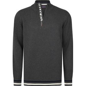 Felix Hardy Trui Met Halve Rits - Sweater - Schipperstrui Met Rits - 100% Katoen Heren Anthrazit - L
