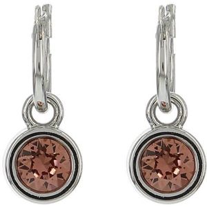 Biba Hang Oorbellen met Swarovski Steentje Blush Rose