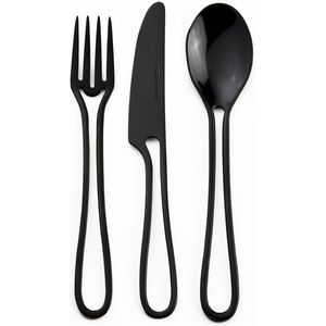 Design Kinder Bestek Zwart Outline Cutlery