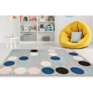 Mazovia Tapijt Grafiet Modern Figuren en Vormen,Gestipt - Woonkamer - Rechthoek Voeten Vloerverwarming OEKO-TEX® Certificaat - Kleurrijk Grijs - 120 x 170 cm