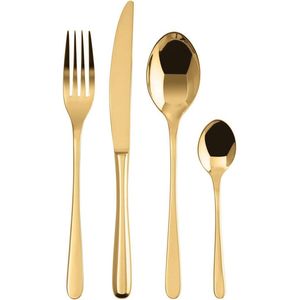 Gouden Bestekset 24-delig - Vaatwasmachinebestendig - Elegante Knop