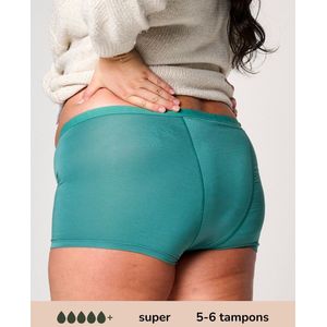 Moodies menstruatie ondergoed - Bamboe Boyshort - super kruisje - maat XL - groen