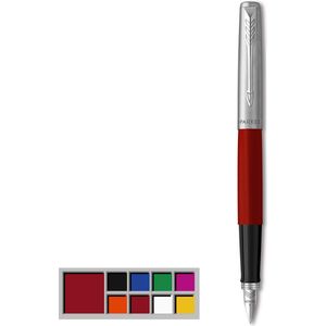 Parker Jotter Originals-vulpen | klassieke rode afwerking | medium penpunt | blauwe en zwarte inkt