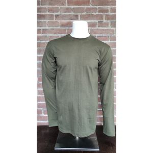 Bamboe longsleeve shirt- olijf- maat 2XL- #21.01