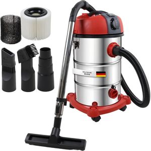 STAHLMANN VAC3300 industriestofzuiger nat en droog; 30L tank, geïntegreerd stopcontact, krachtig 3300W, met en zonder zak, blaasfunctie, machineaansluiting, professioneel apparaat, industriële stofzuiger
