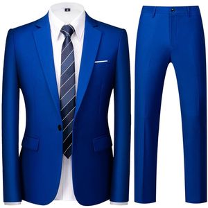 Allthemen Tweedelig Herenpak - Enkele knoops Middenspleet Slim Fit - Zakelijke en Avondkleding - S