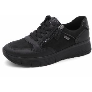 Jana - Laced Tex - Veganistische Sneakers - Zwart - 38 EU