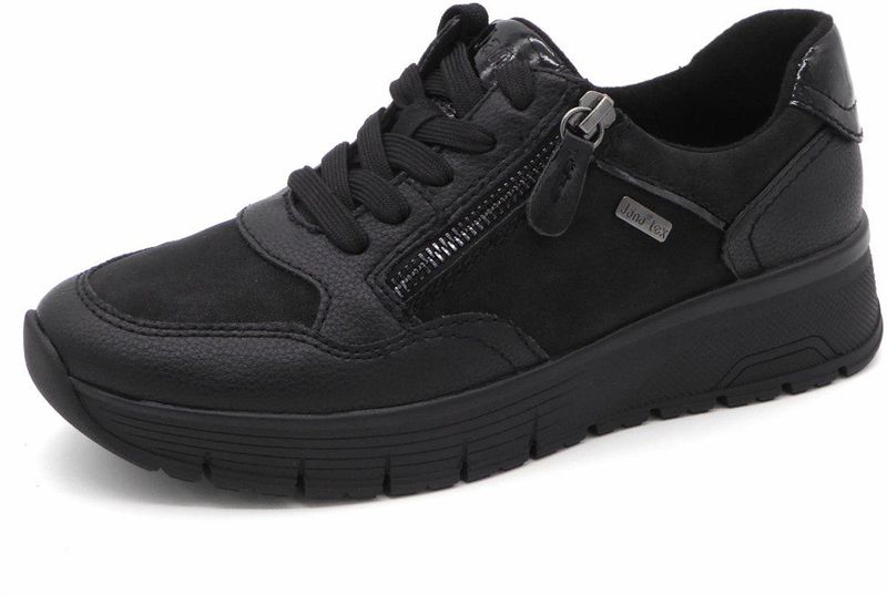 Jana - Laced Tex - Veganistische Sneakers - Zwart - 38 EU
