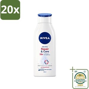 20 x Nivea - Repair & Care Body Lotion - Voor Zeer Droge Huid - 400 ml - Grootverpakking - Body Lotion - Droge Huid - Huidverzorging - Zeer Droge Huid - Huidmicrobioom