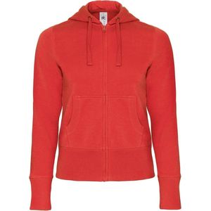 B&C Dames/Dames Volledige Zip Hooded Sweatshirt/Hoodie (Rood)