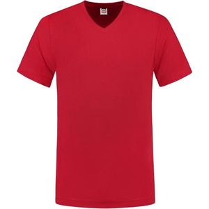 Tricorp 101005 T-Shirt V Hals Fitted - Rood - XXL