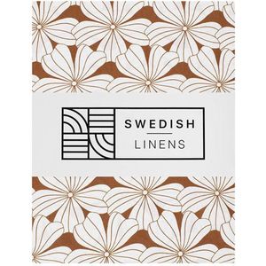Swedish Linens - Hoeslaken - Flowers - 70x140cm - 100% Biokatoen Perkaal Katoen