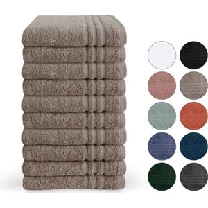 Byrklund handdoeken 50 x 100 - set van 10 - Hotelkwaliteit - Taupe