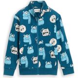 Tom Tailor - Sweatvest - Bluish - All-over Monsterprint - Voor Kids