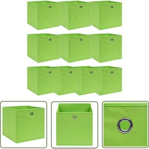 The Living Store Inklapbare Opbergbox - 32 x 32 x 32 cm - Groen
