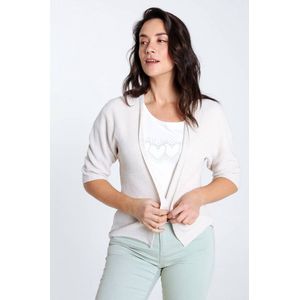 Cassis Effen, geribbelde cardigan in viscose met lurex