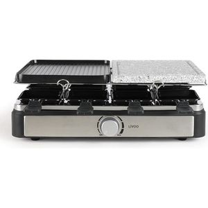 Livoo Racletteapparaat voor 8 personen - Gourmetstel - Zwart