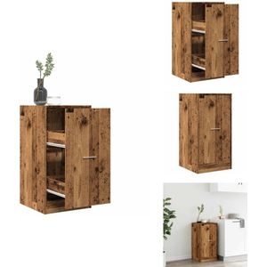 vidaXL Apothekerskast - Apothekerskasten - Apothekerskast Keuken - Apotheekkast - Apothekerskast 40x41x77,5 cm bewerkt hout oud houtkleurig