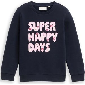 Tom Tailor - Sweater - Sky captain - Met Frontprint - Voor Meisjes