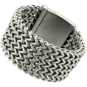 Bukovsky - Geborstelde Stalen Mannen Armband - ""Excellent XL"" - 21 cm - Geborsteld - Mat - Edelstaal - 316L Stainless Steel
